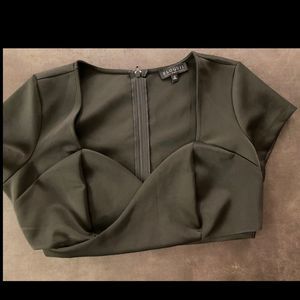 ELOQUII Black Cutout Crop Top